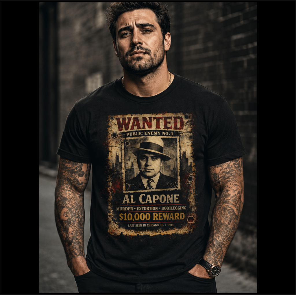 Al Capone Wanted Poster Graphic Tee