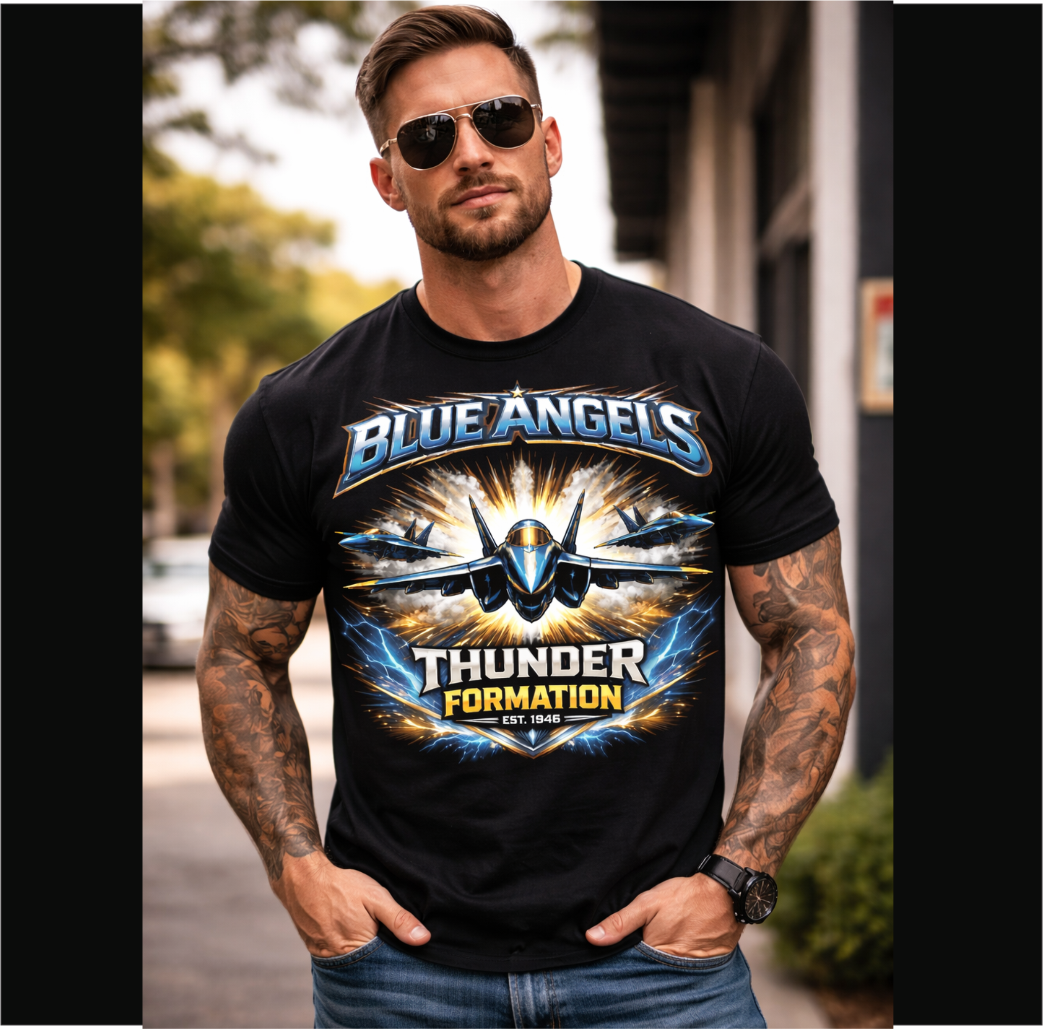 Blue Angels Thunder Formation Graphic Tee