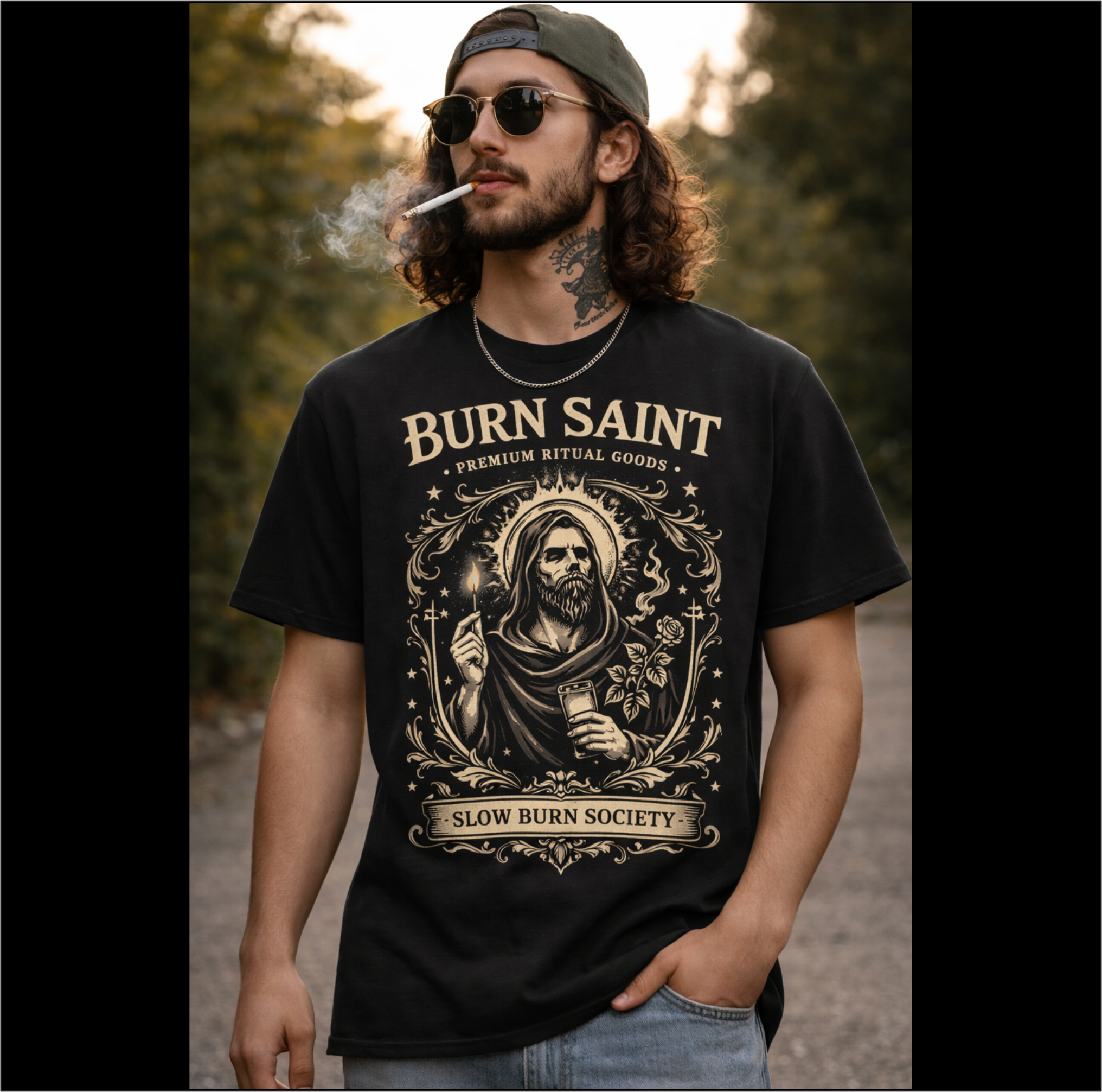 Burn Saint – Slow Burn Society Graphic Tee