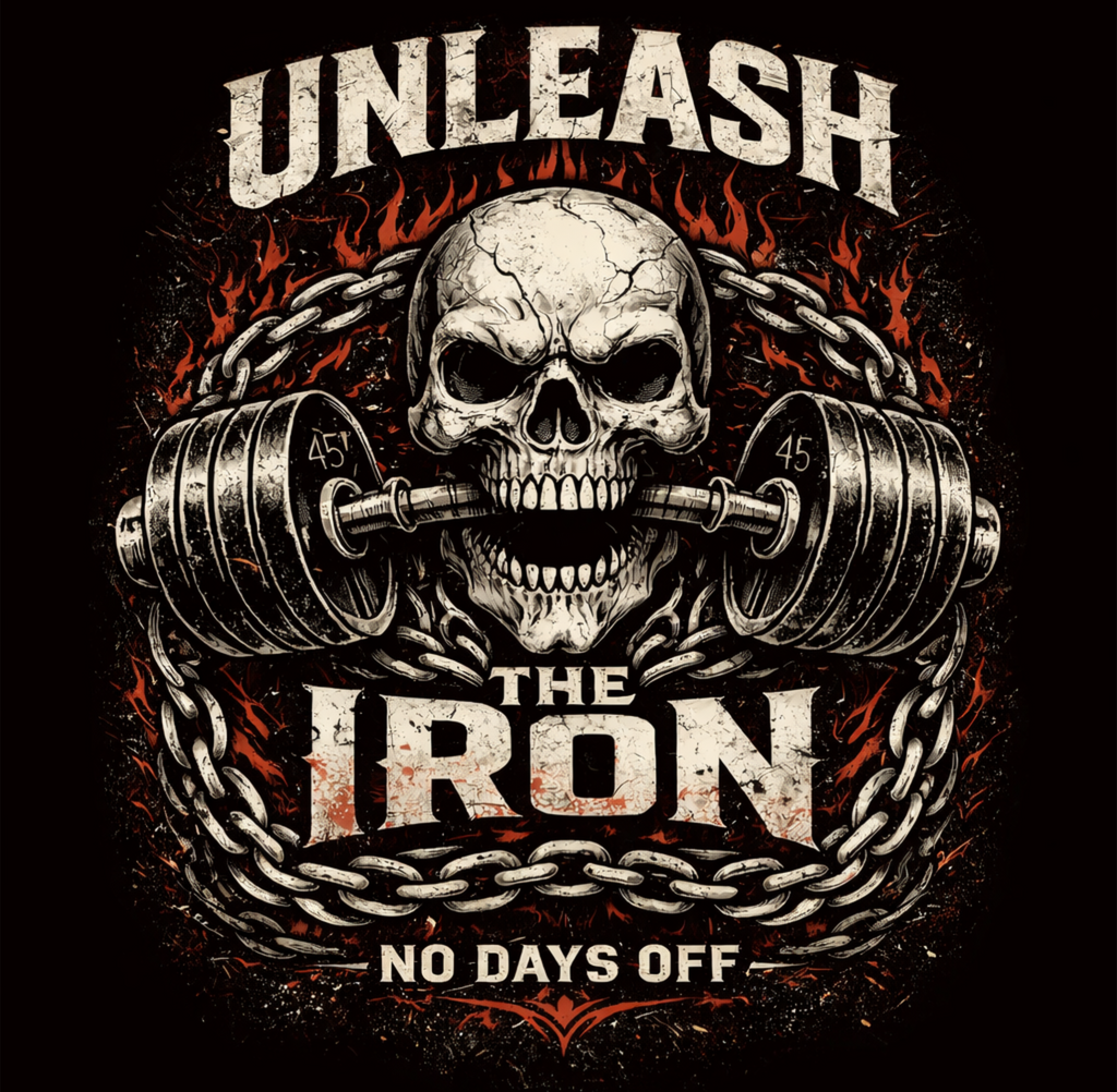 Unleash The Iron – No Days Off Graphic Tee